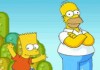 Bart and Homer in Mario World