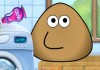 Pou washing clothes